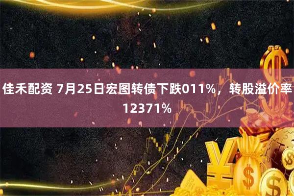 佳禾配资 7月25日宏图转债下跌011%，转股溢价率12371%